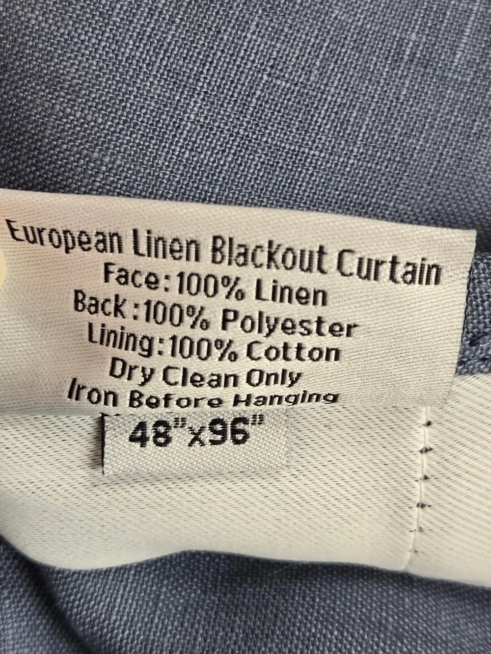 NWT QUINCE Set Of 2 48x96 European Linen True Blackout Curtains Chambray 9020